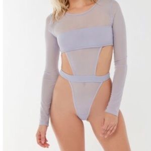 Black mesh body suit